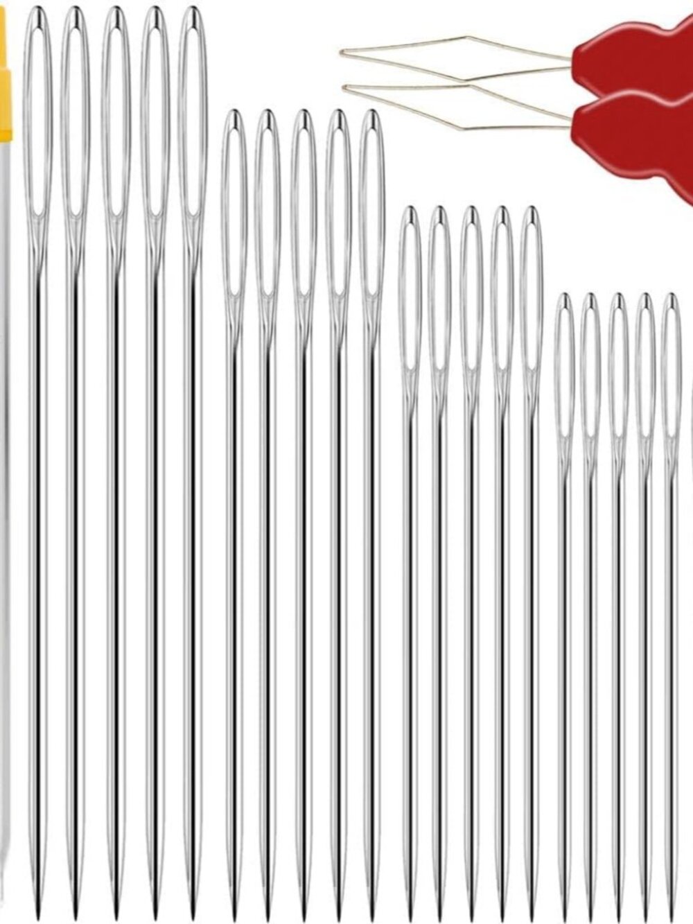 Premium Large Eye, Large Gauge Needles for Hand Sewing - Assorted Sizes, Includi